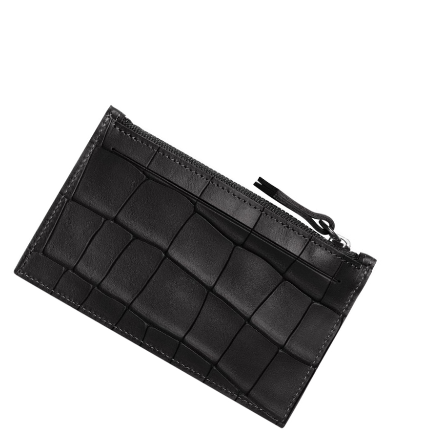 Férfi Longchamp Croco Block Érme Pénztárca Fekete | HU-SON5386