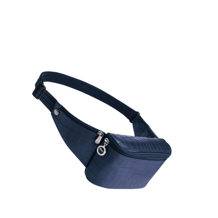 Férfi Longchamp Croco Block Övtáska Sötétkék | HU-BWA5164