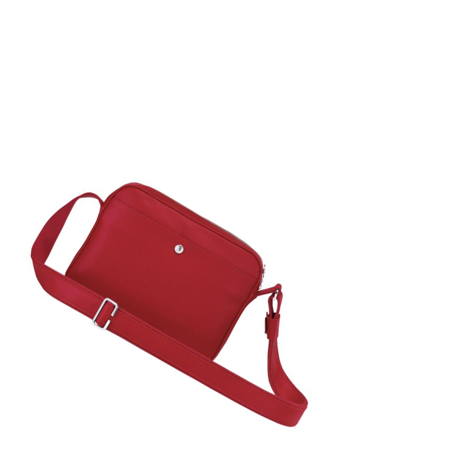 Férfi Longchamp Le Foulonné Crossbody Táska Piros | HU-FGD5271
