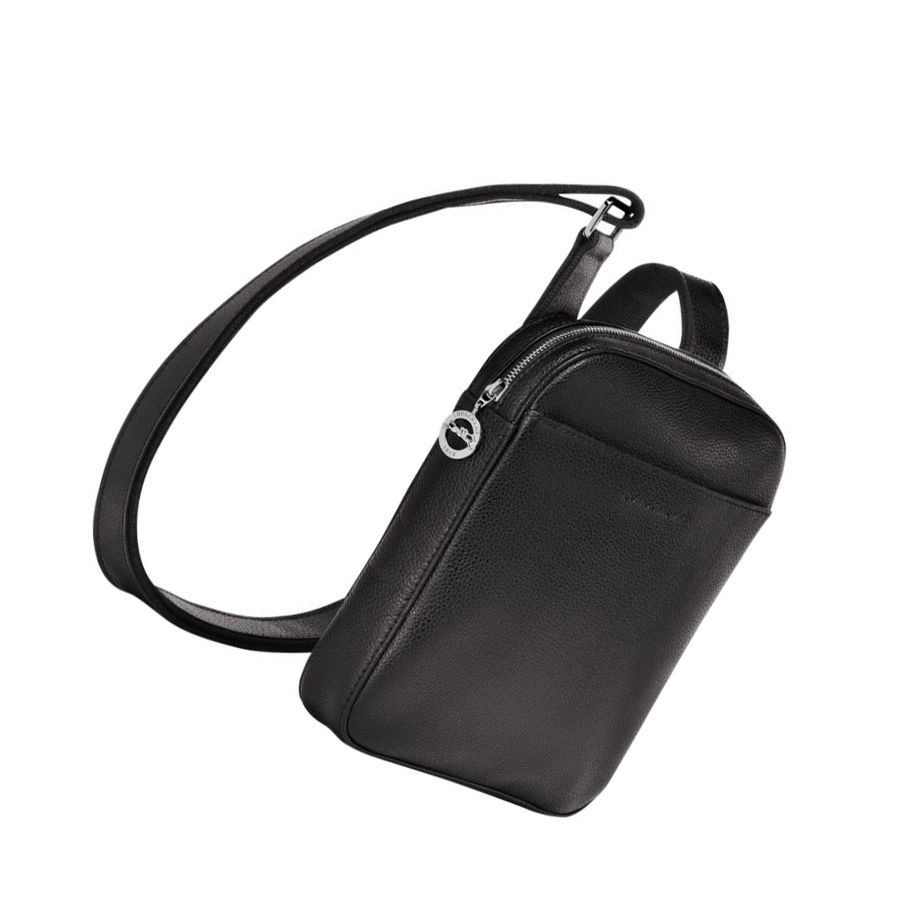 Férfi Longchamp Le Foulonné S Crossbody Táska Fekete | HU-VXC1584