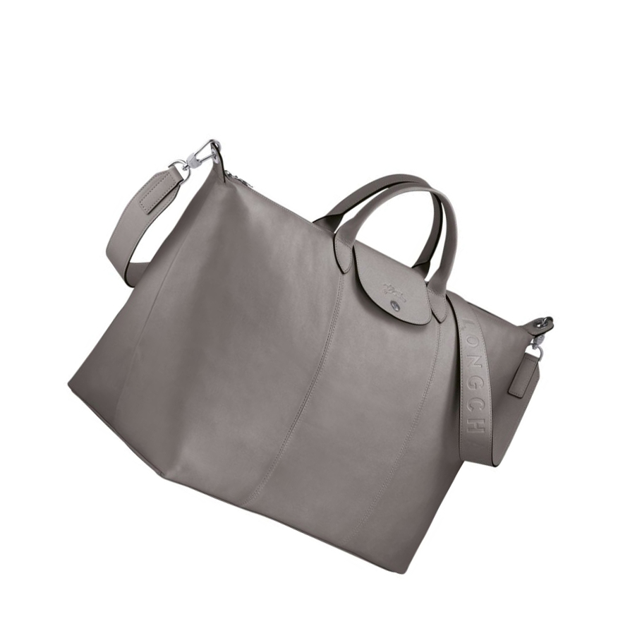 Férfi Longchamp Le Pliage Cuir L Utazótáskák Szürke | HU-WQI0872