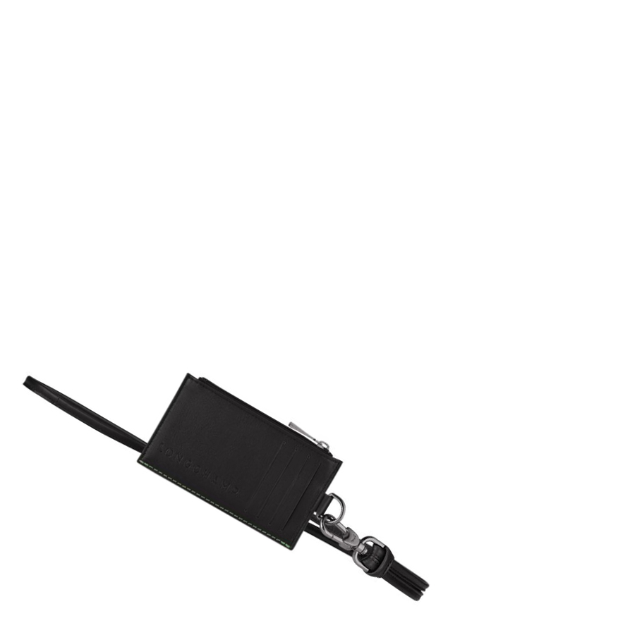Női Longchamp 3D Ultra Black Érme Pénztárca Fekete | HU-ZMT4529
