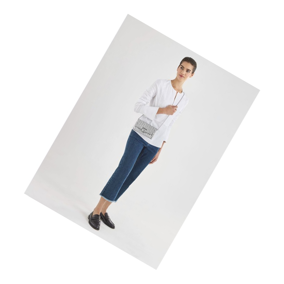Női Longchamp Brioche Métal Pénztárca Titán | HU-PBG7913
