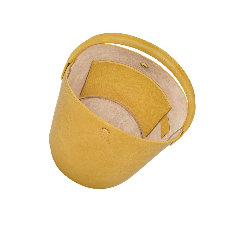 Női Longchamp Cuir De Russie Kézitáska Sárga | HU-NLF8439