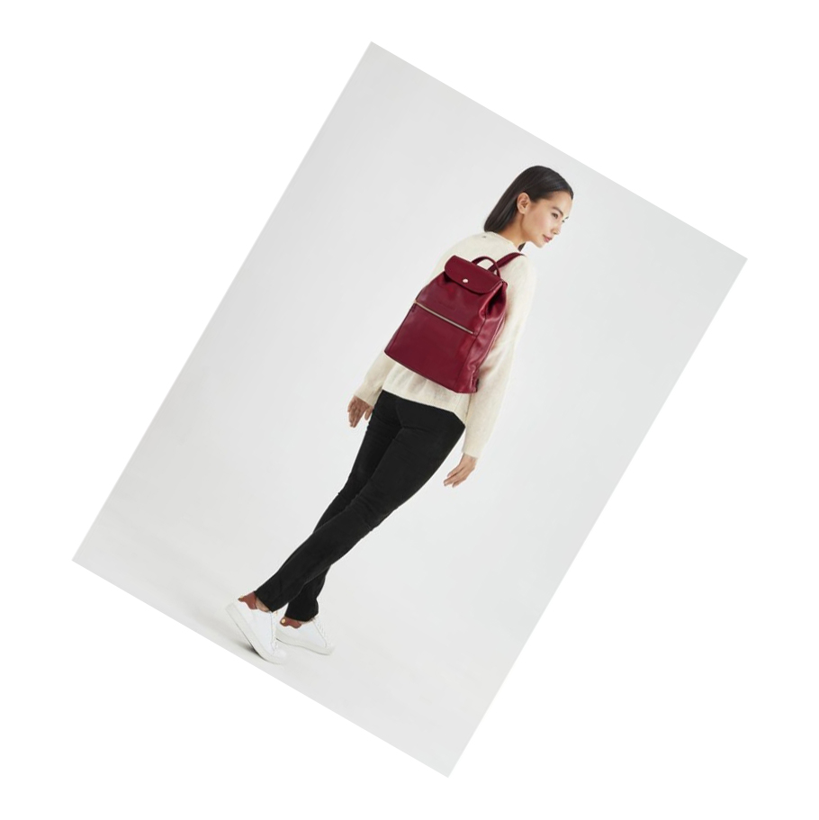 Női Longchamp Le Foulonné Hátizsák Piros | HU-QHS3567