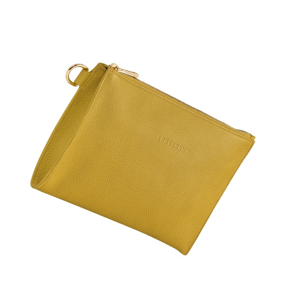 Női Longchamp Le Foulonné Pouches Sárga | HU-CRJ2563