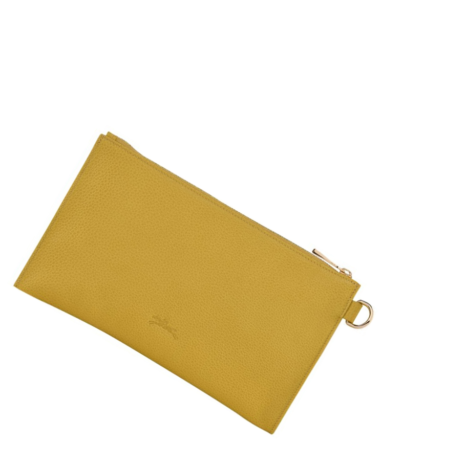 Női Longchamp Le Foulonné Pouches Sárga | HU-CRJ2563