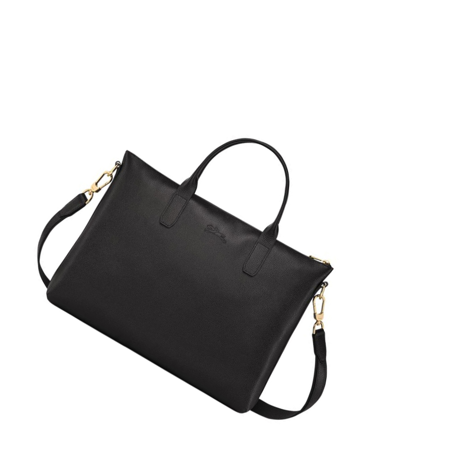 Női Longchamp Le Foulonné S Aktatáska Fekete | HU-HVO3894