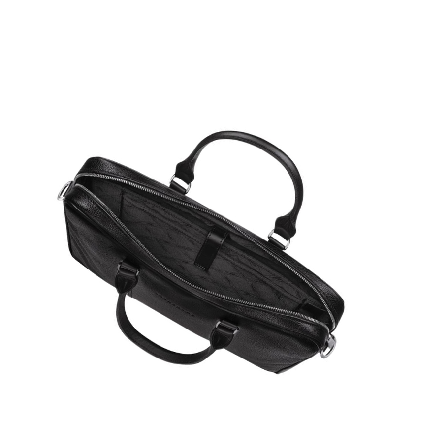 Női Longchamp Le Foulonné XS Aktatáska Fekete | HU-NIR6142