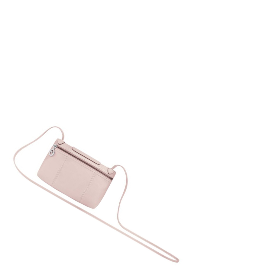 Női Longchamp Le Pliage Cuir Crossbody Táska Rózsaszín | HU-LMG0517