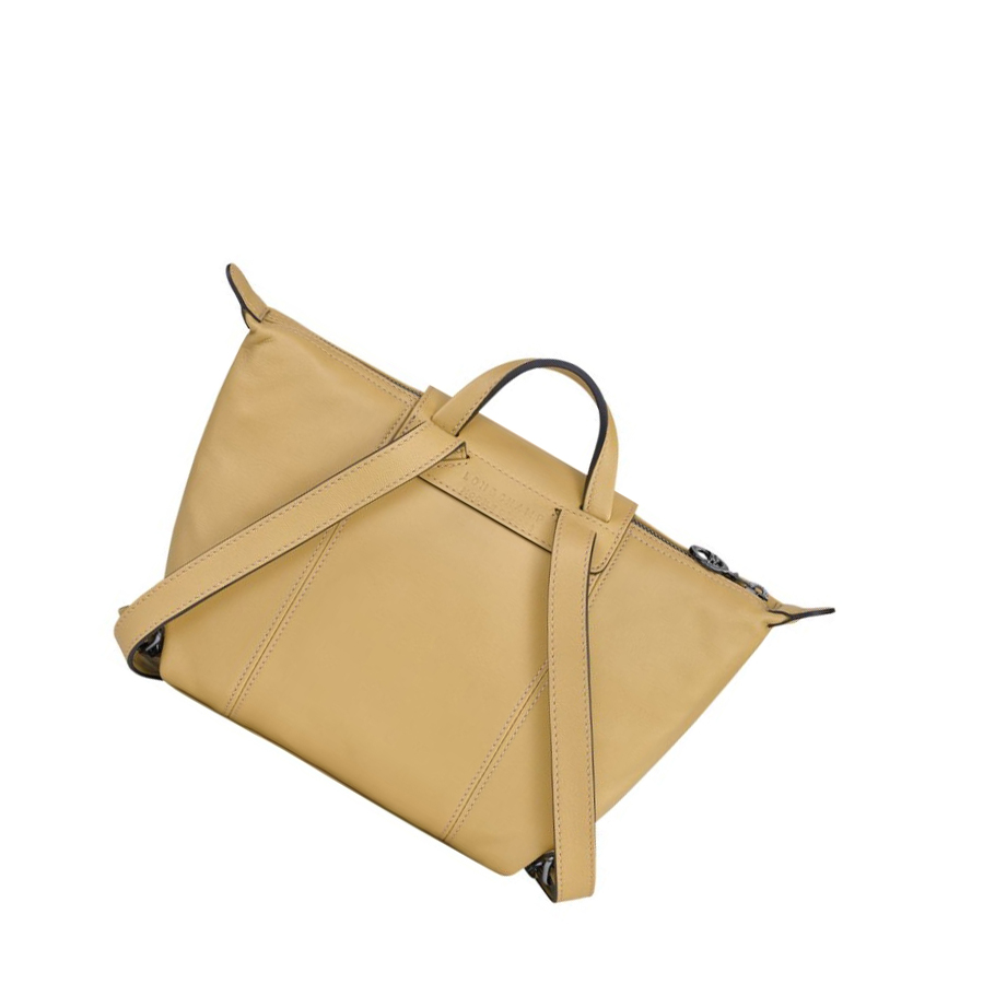 Női Longchamp Le Pliage Cuir Hátizsák Bézs | HU-EQZ5643
