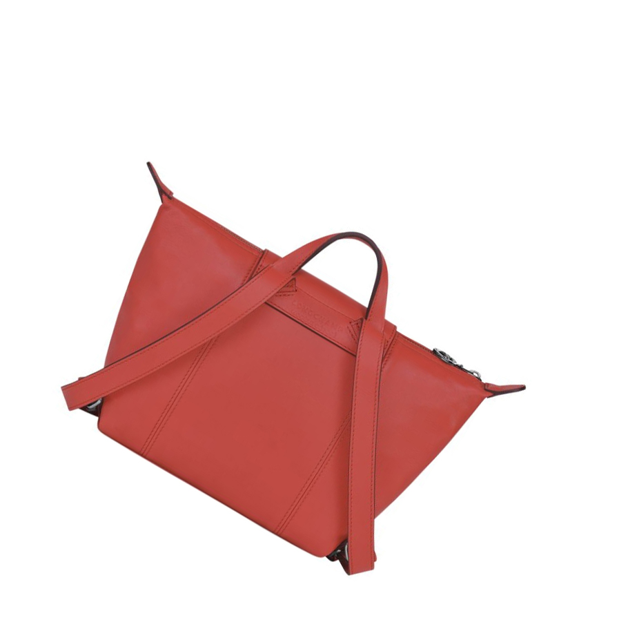 Női Longchamp Le Pliage Cuir Hátizsák Piros | HU-BNP5743