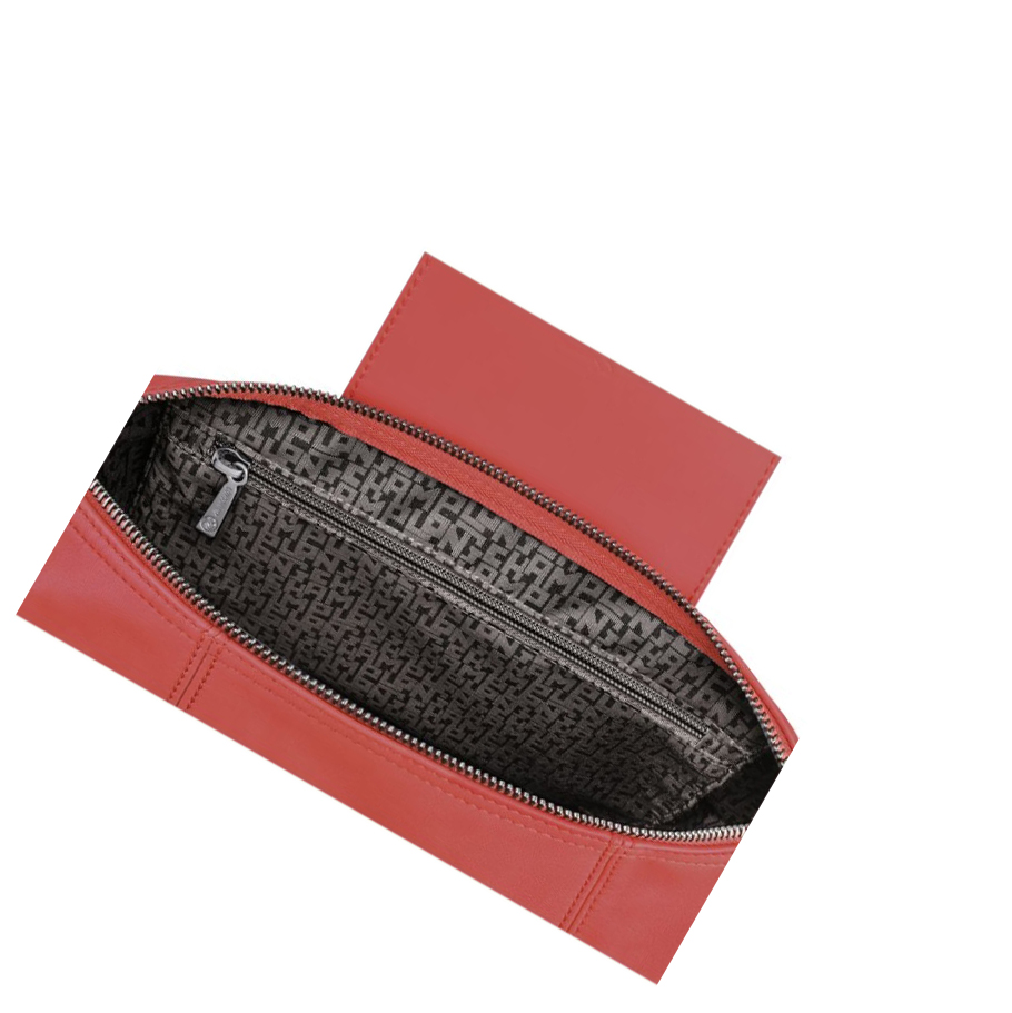 Női Longchamp Le Pliage Cuir Hátizsák Piros | HU-BNP5743