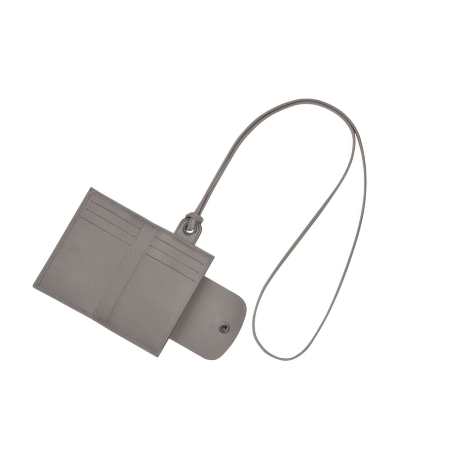 Női Longchamp Le Pliage Cuir Kártyatartó Szürke | HU-CRL0325