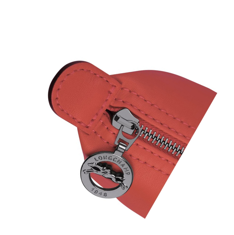 Női Longchamp Le Pliage Cuir Pouches Piros | HU-RPS8401