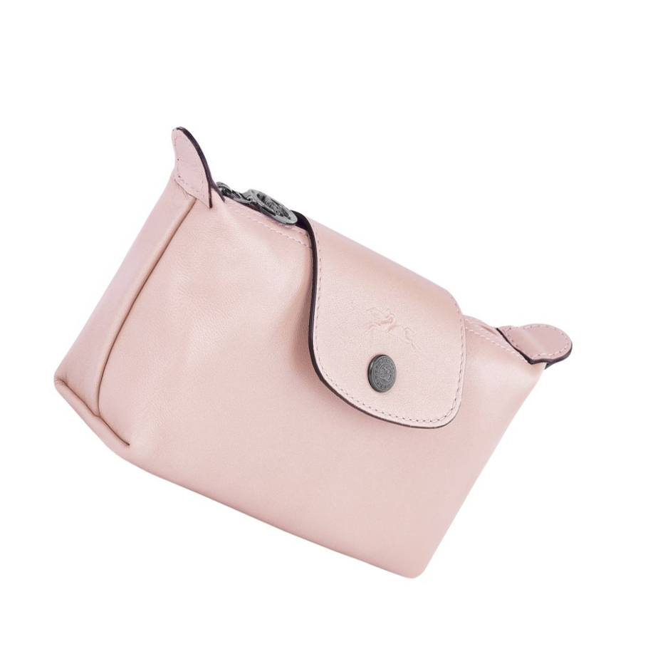 Női Longchamp Le Pliage Cuir Pouches Rózsaszín | HU-NIH4361