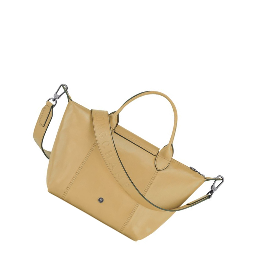 Női Longchamp Le Pliage Cuir S Kézitáska Bézs | HU-CUO4392