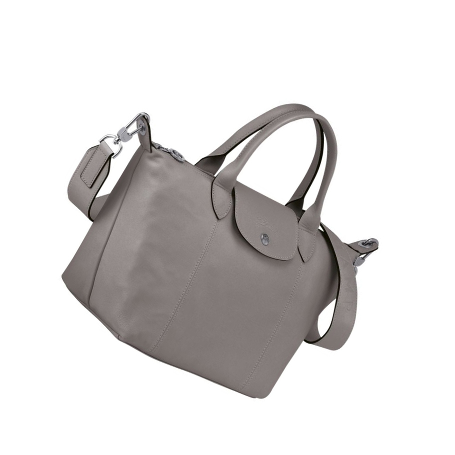 Női Longchamp Le Pliage Cuir S Kézitáska Szürke | HU-TYA1256