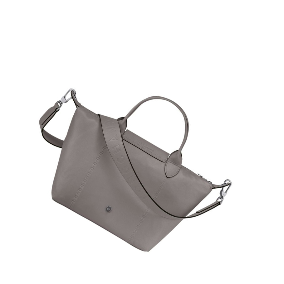 Női Longchamp Le Pliage Cuir S Kézitáska Szürke | HU-TYA1256