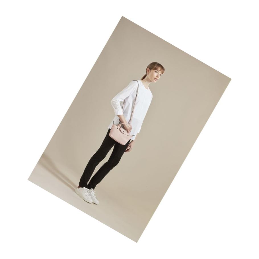 Női Longchamp Le Pliage Cuir XS Kézitáska Rózsaszín | HU-SKD4573