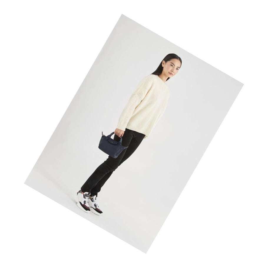 Női Longchamp Le Pliage Cuir XS Kézitáska Sötétkék | HU-ZMN4203