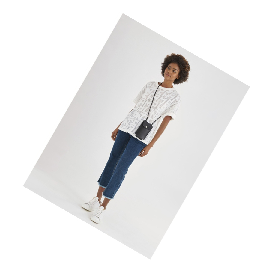 Női Longchamp Le Pliage Green Telefontok Fekete | HU-EHS8239