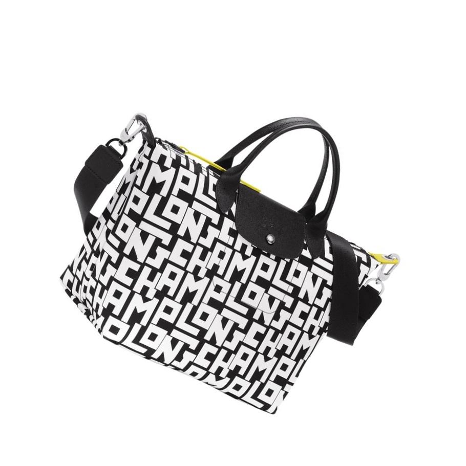 Női Longchamp Le Pliage Lgp M Kézitáska Fekete Fehér | HU-AQZ1470