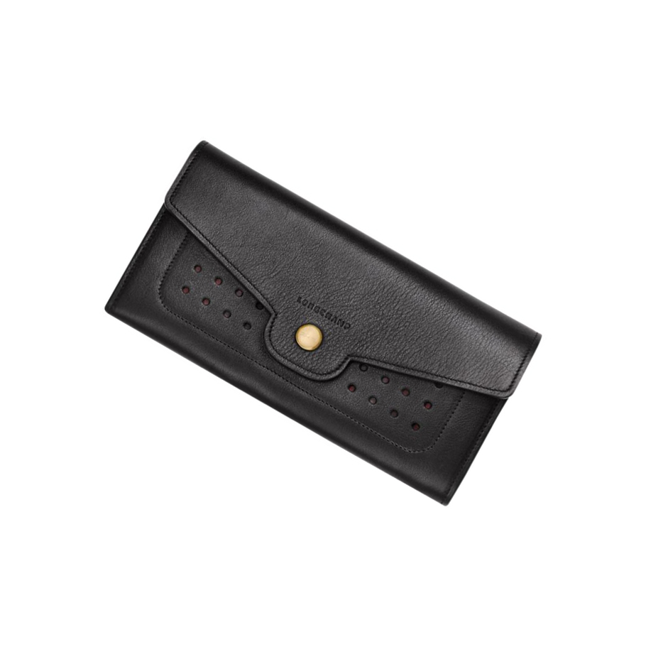 Női Longchamp Mademoiselle Pénztárca Fekete | HU-FWD1590