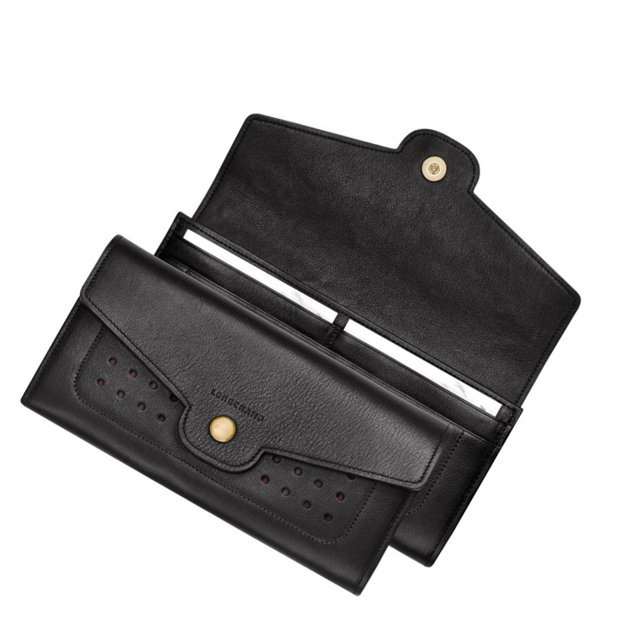 Női Longchamp Mademoiselle Pénztárca Fekete | HU-FWD1590