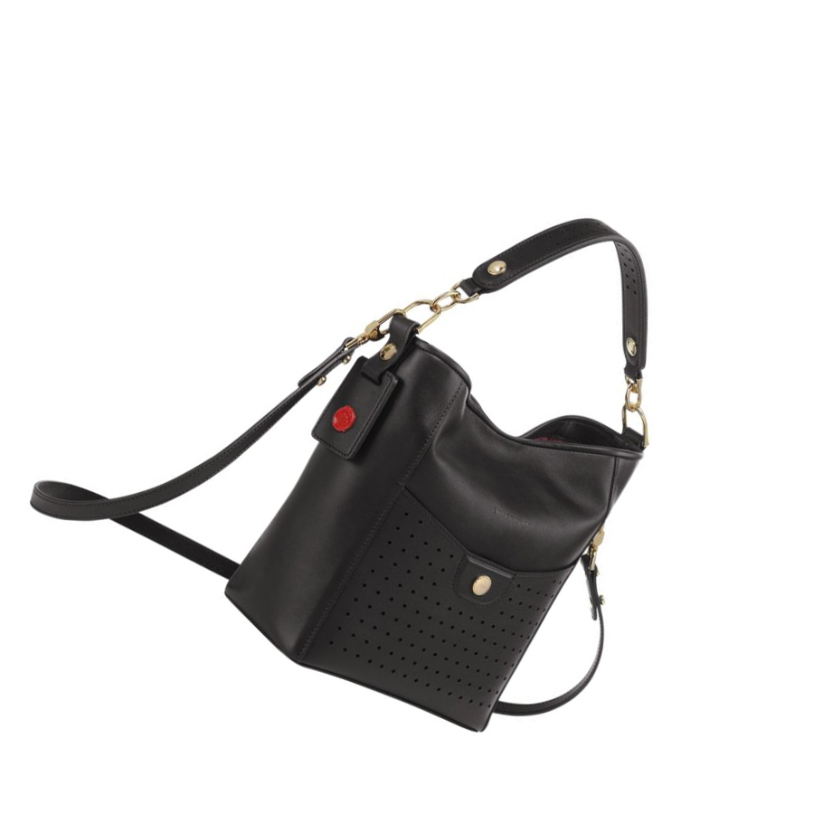 Női Longchamp Mademoiselle S Válltáskák Fekete | HU-XPF6317