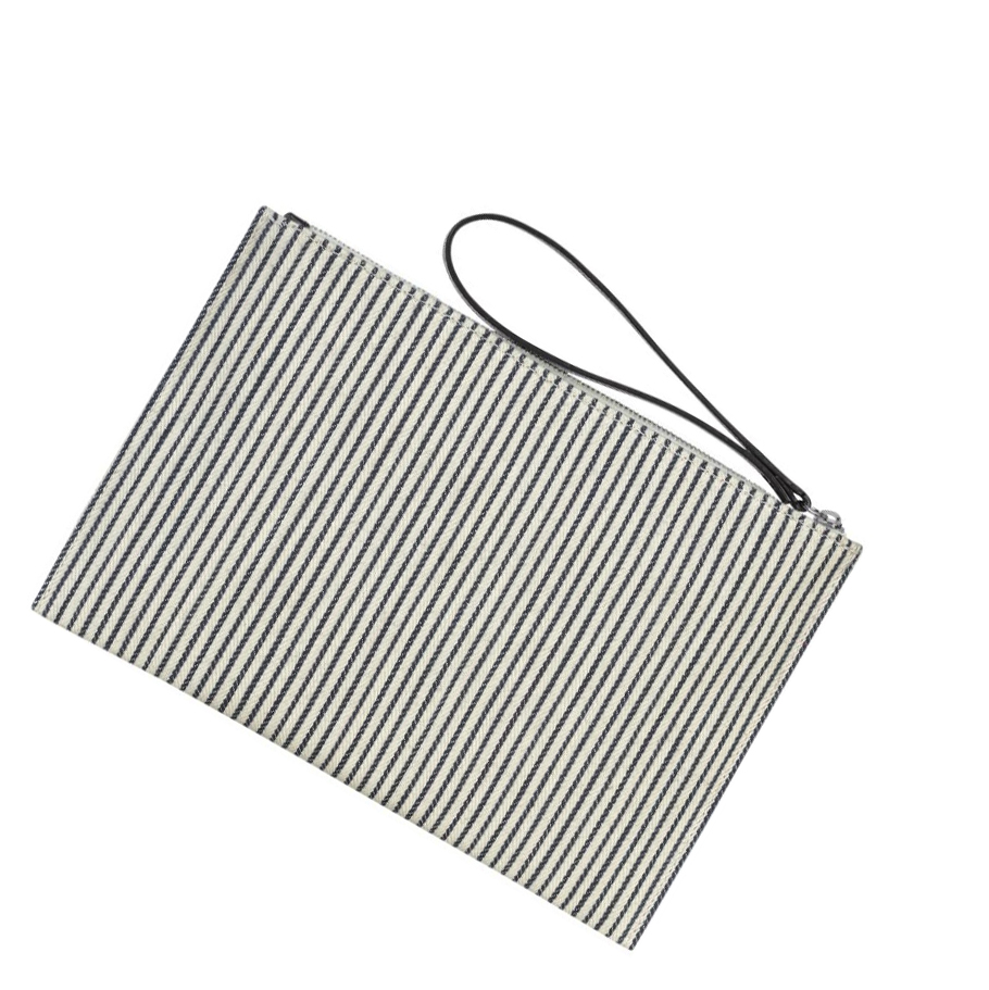 Női Longchamp Roseau Essential Rayé Pouches Sötétkék | HU-LRG6052