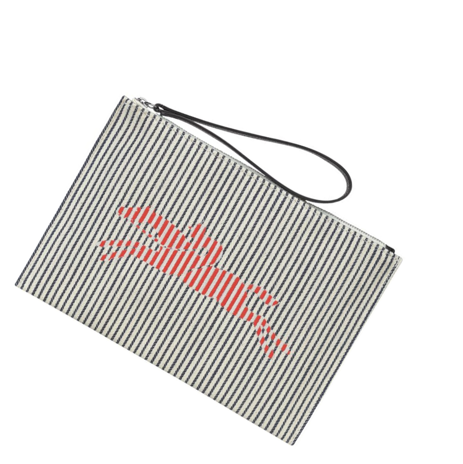 Női Longchamp Roseau Essential Rayé Pouches Sötétkék | HU-LRG6052