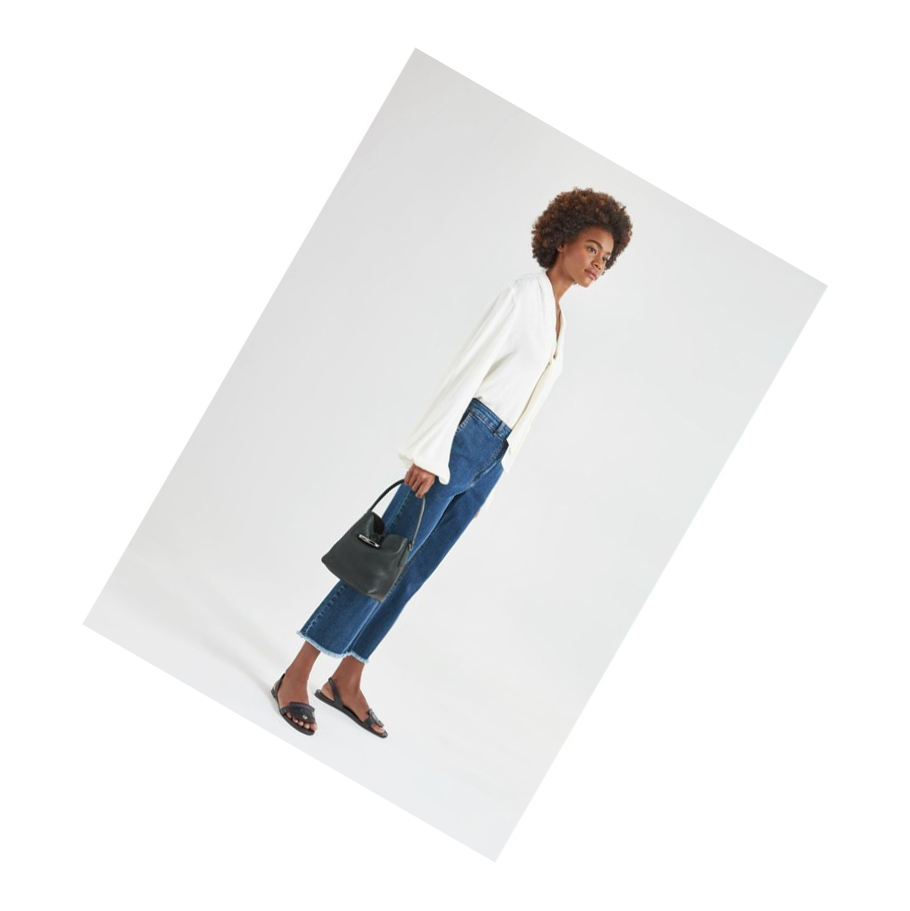 Női Longchamp Roseau Essential S Kézitáska Fekete | HU-MNI8910