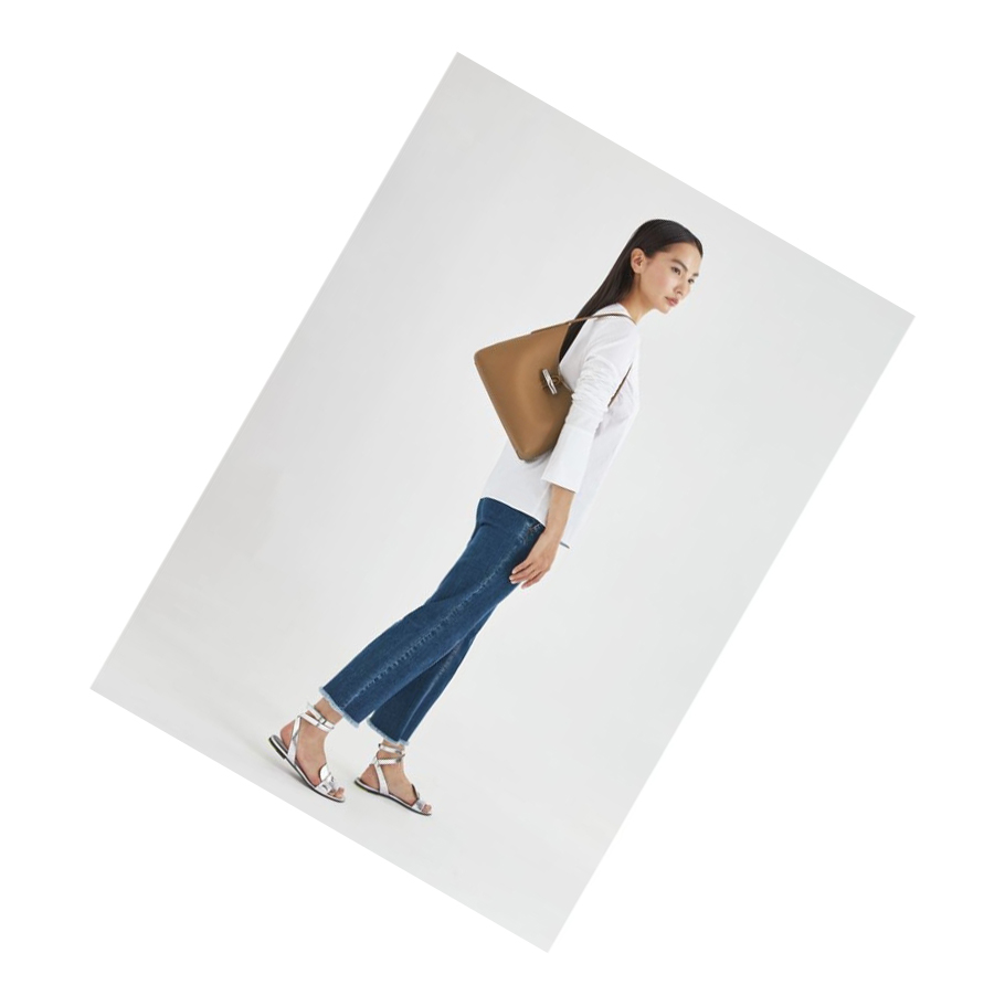 Női Longchamp Roseau M Válltáskák Bézs | HU-REP6072