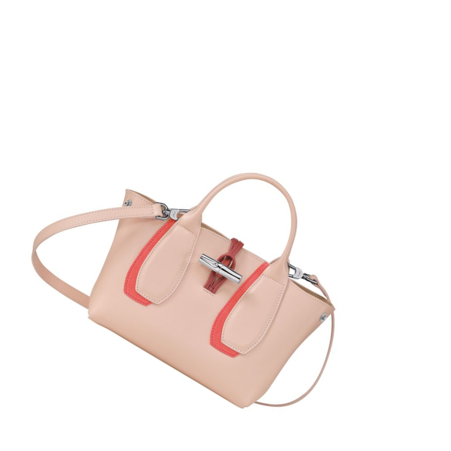 Női Longchamp Roseau Shadow S Kézitáska Világos Rózsaszín | HU-BCQ8435
