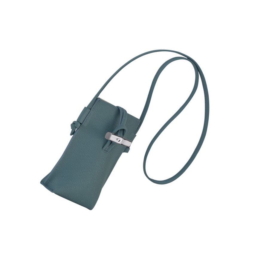 Női Longchamp Roseau Telefontok Kék | HU-FKU5360