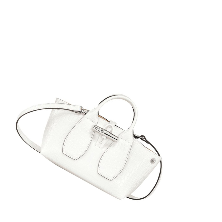 Női Longchamp Roseau XS Kézitáska Fehér | HU-HIC4782