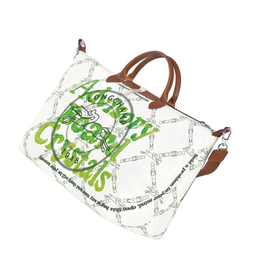 Női Longchamp X Abc Highart For Hs Utazótáskák Fehér Zöld | HU-AVX1289