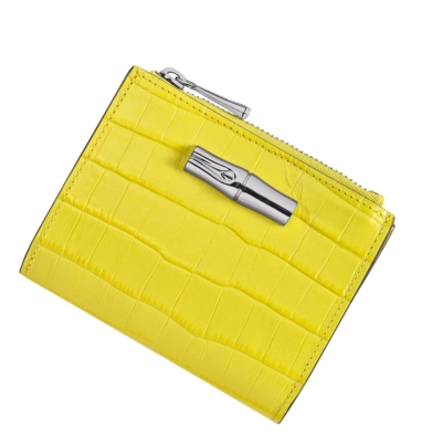 Női Longchamp Roseau Pénztárca Sárga | HU-ZFH8961